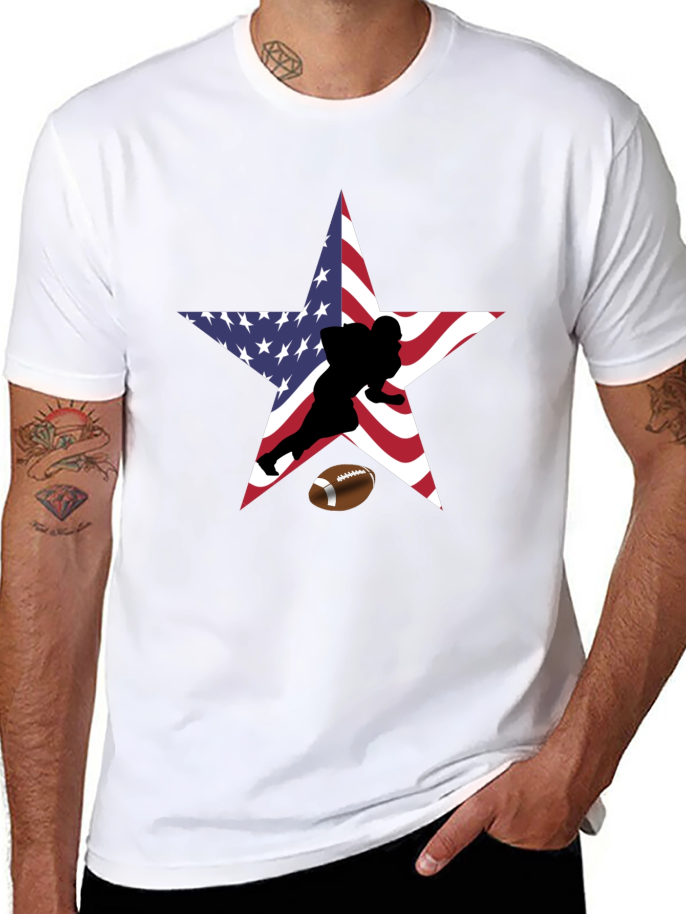 American Football Star Graphic T-Shirt