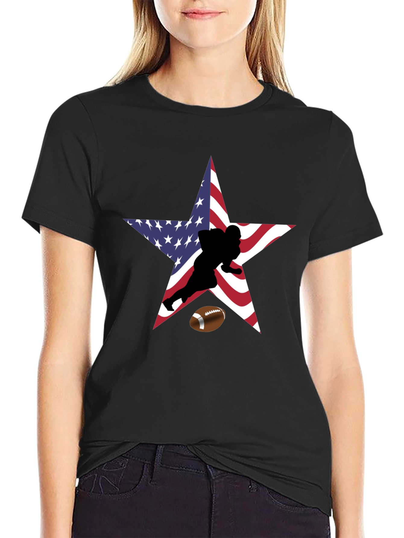 American Football Star Graphic T-Shirt