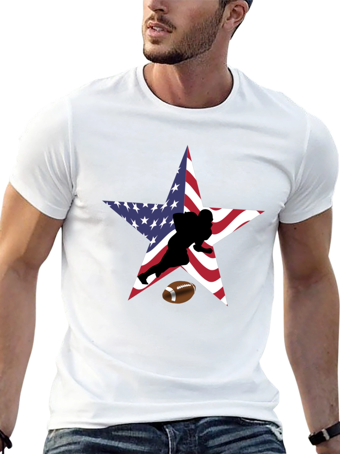 American Football Star Graphic T-Shirt