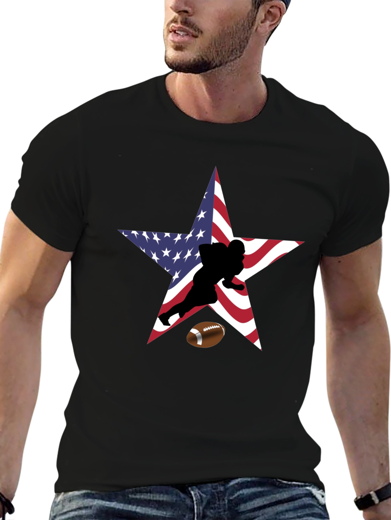 American Football Star Graphic T-Shirt