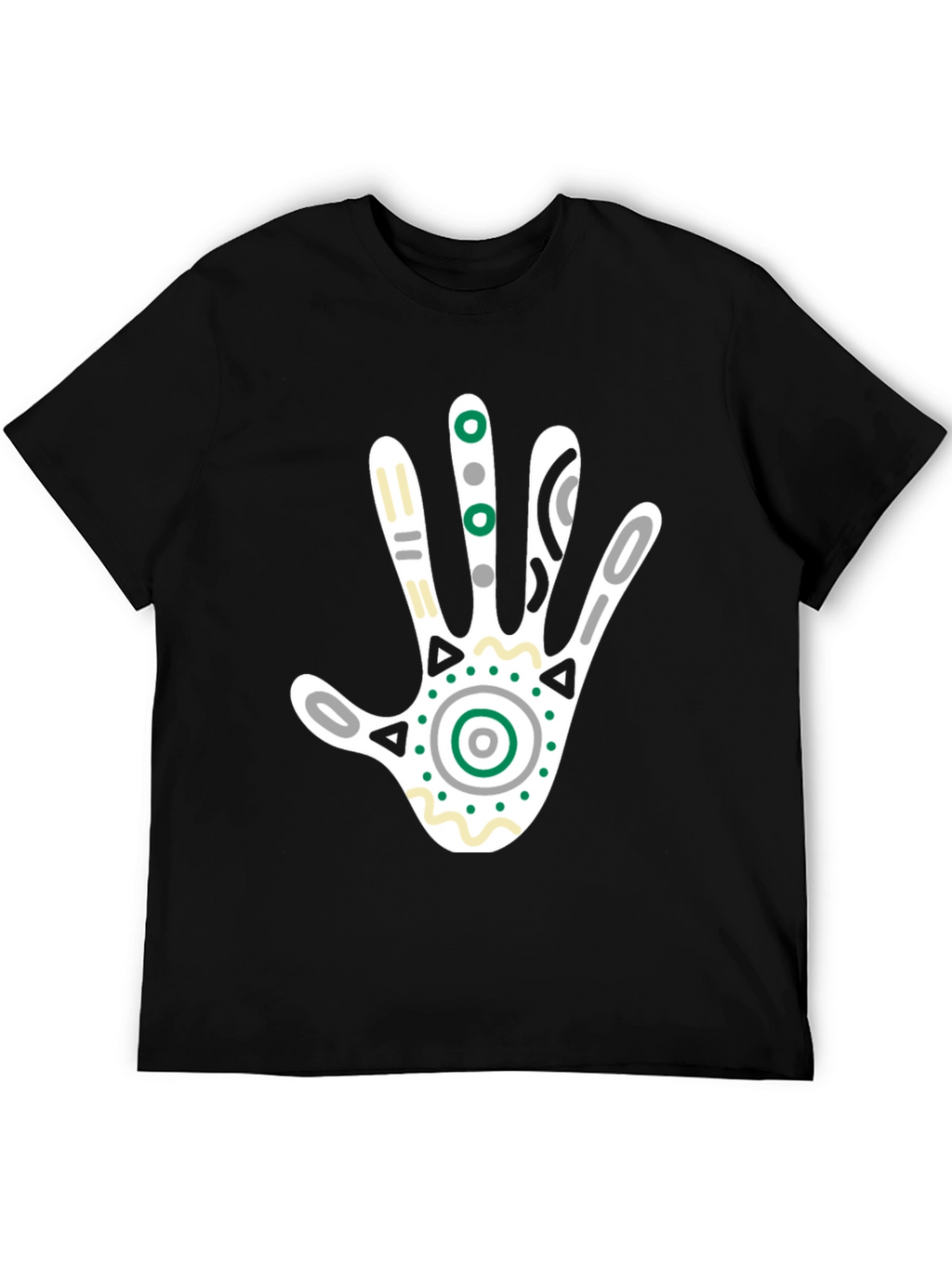 Abstract Hand Print Graphic Tee - Black