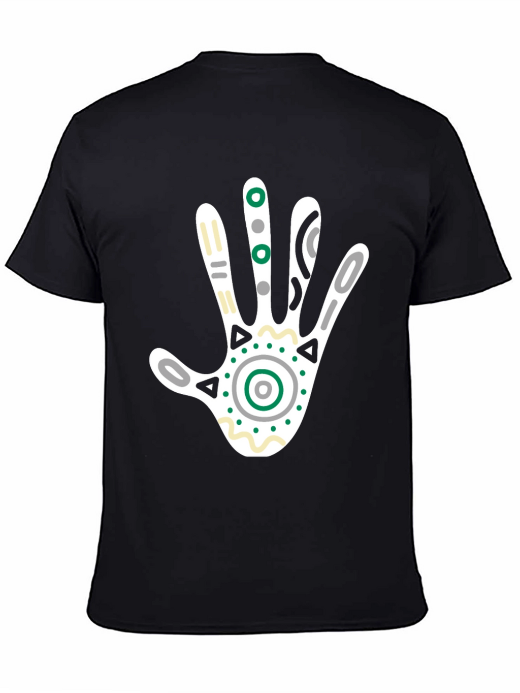 Abstract Hand Print Graphic Tee - Black