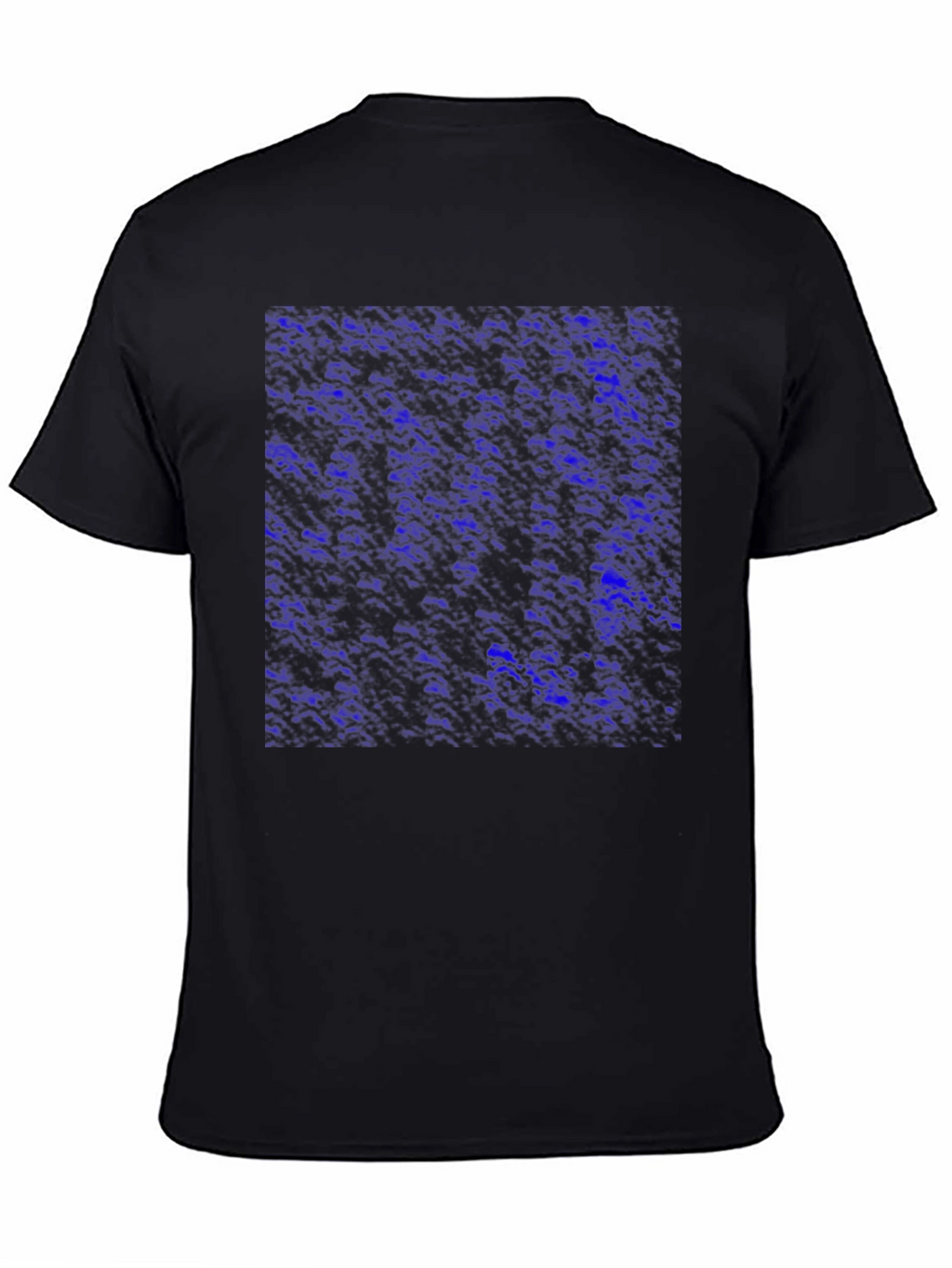 Abstract Blue Pattern Mens Black T-Shirt
