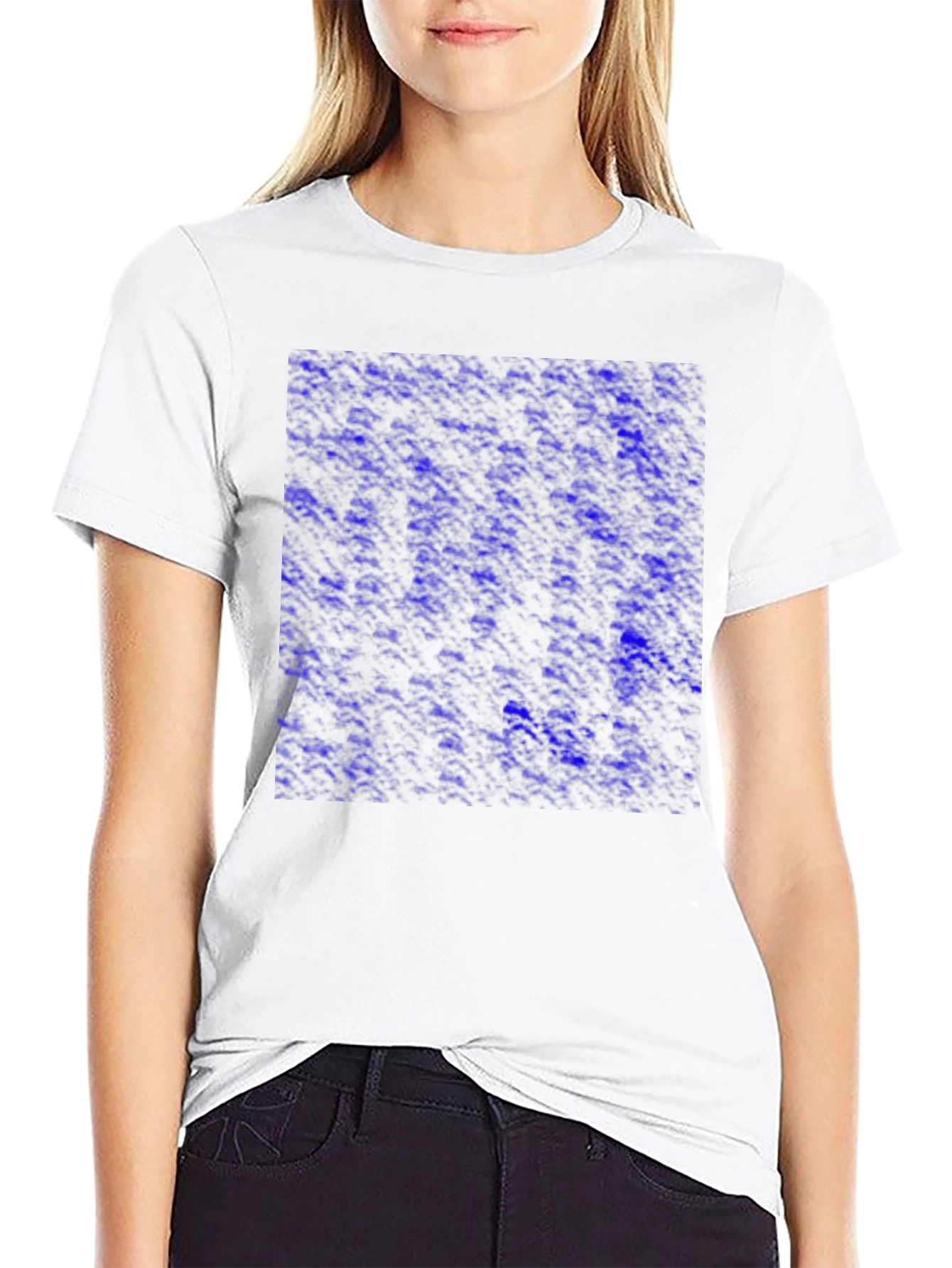 Abstract Blue Pattern Mens Black T-Shirt