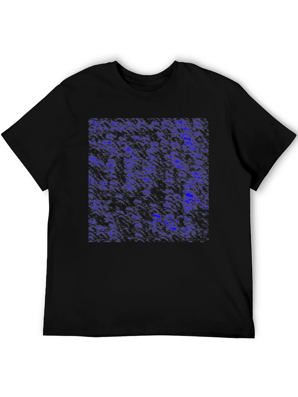 Abstract Blue Pattern Mens Black T-Shirt