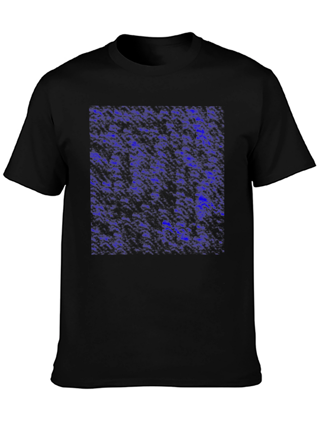 Abstract Blue Pattern Mens Black T-Shirt