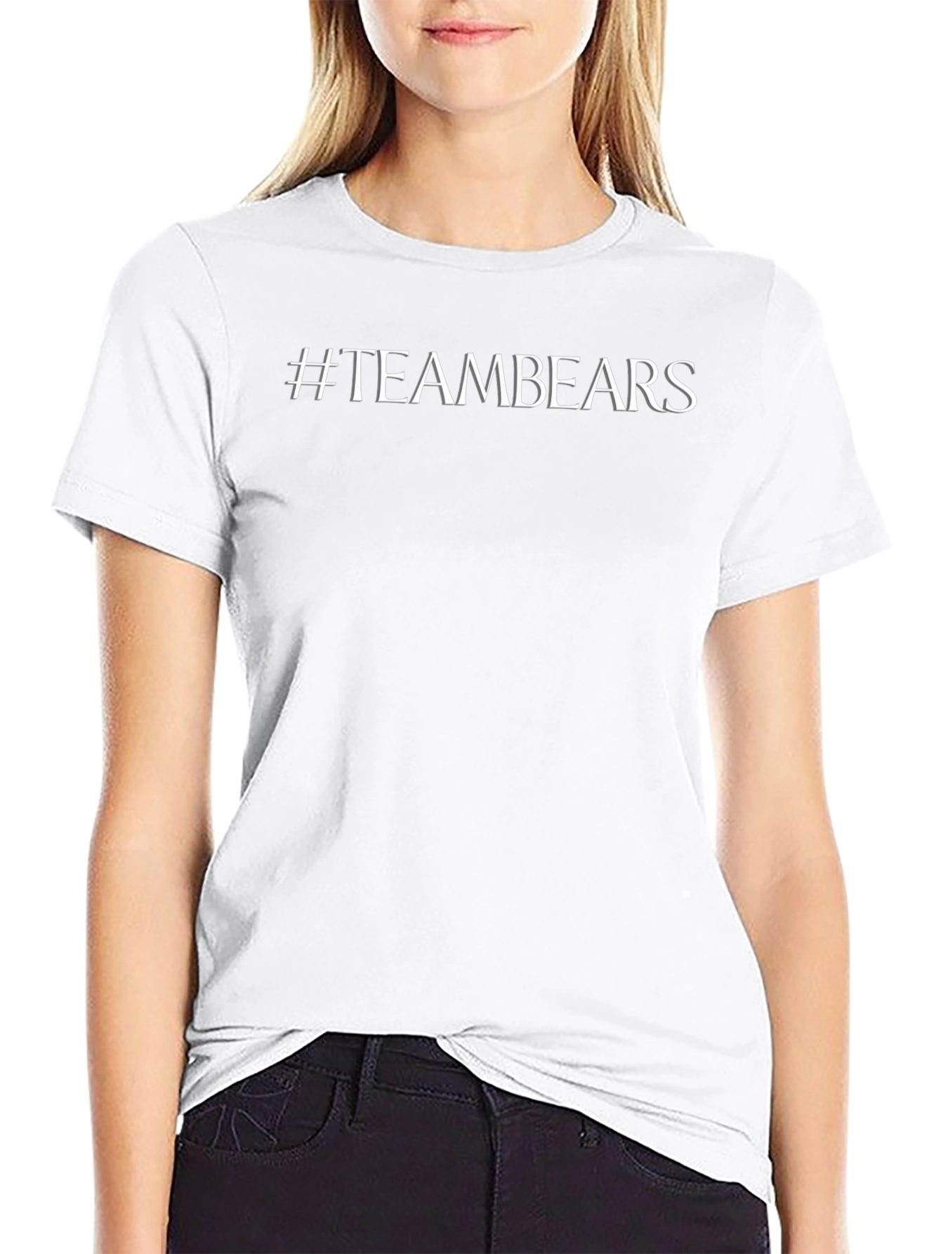 #TeamBears Black Cotton Crew Neck T-Shirt