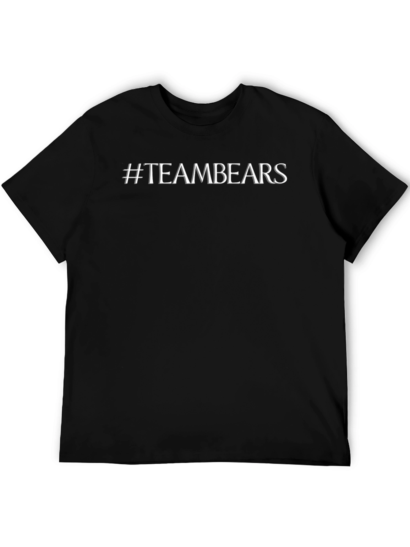 #TeamBears Black Cotton Crew Neck T-Shirt