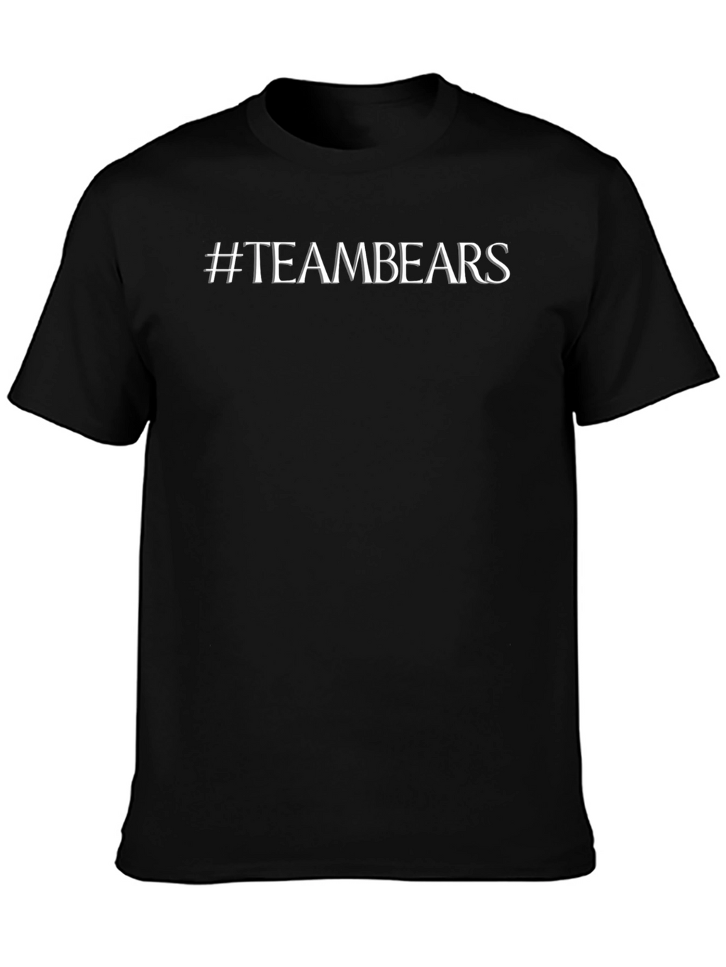 #TeamBears Black Cotton Crew Neck T-Shirt