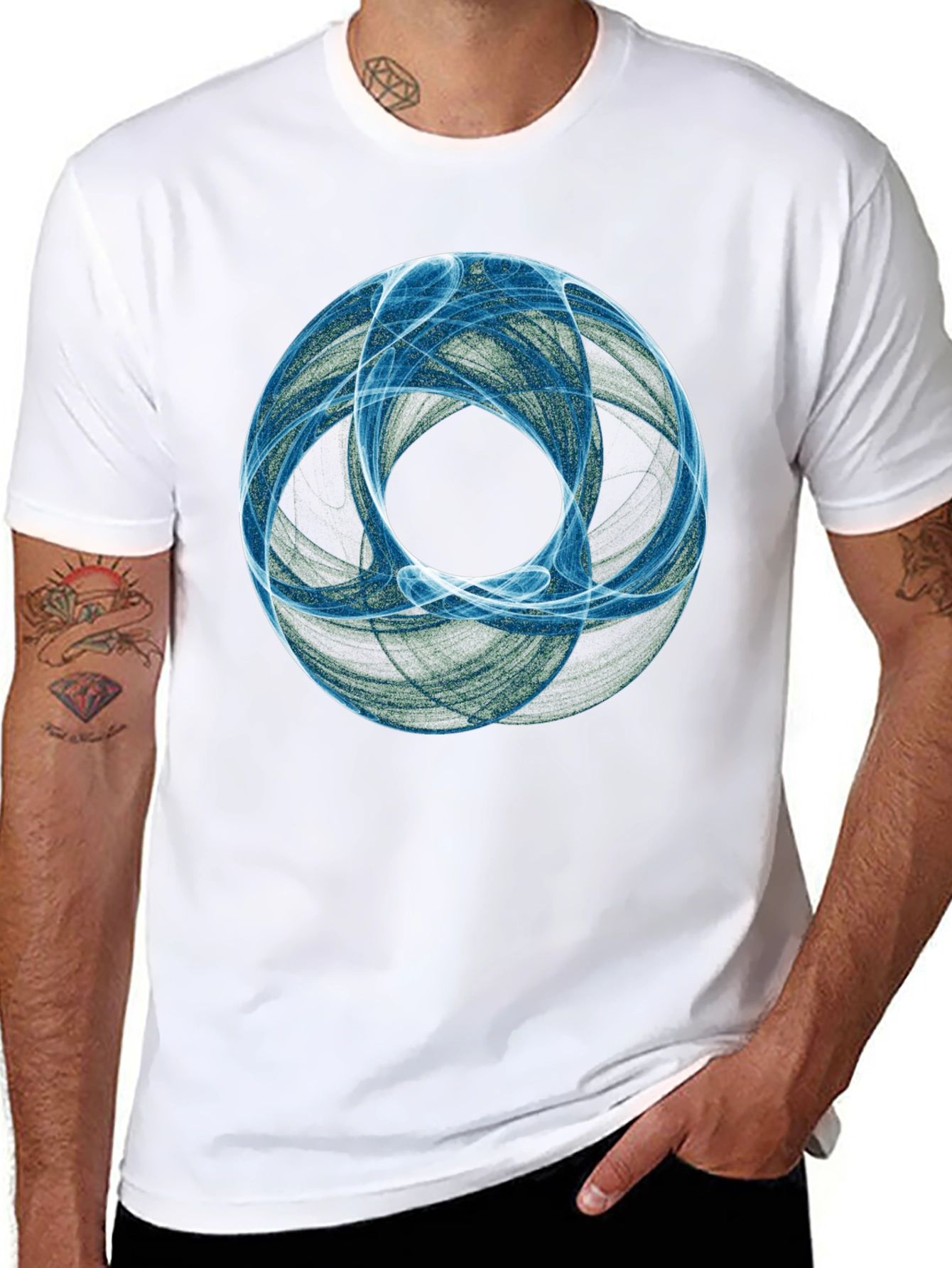 Abstract Sphere Graphic Tee - Modern Black T-Shirt