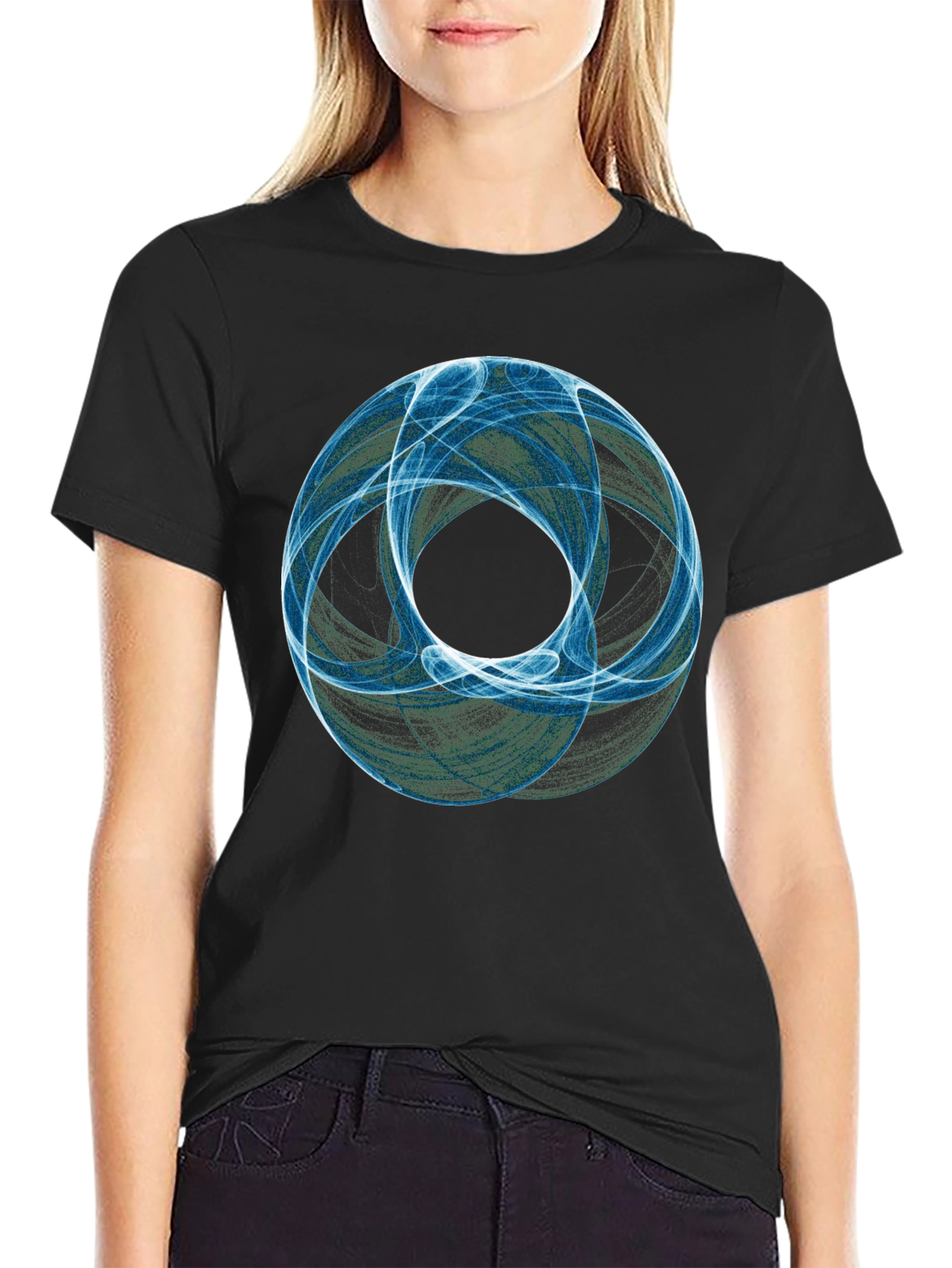 Abstract Sphere Graphic Tee - Modern Black T-Shirt