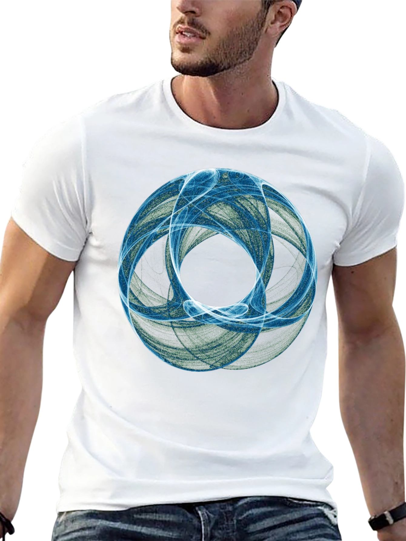 Abstract Sphere Graphic Tee - Modern Black T-Shirt