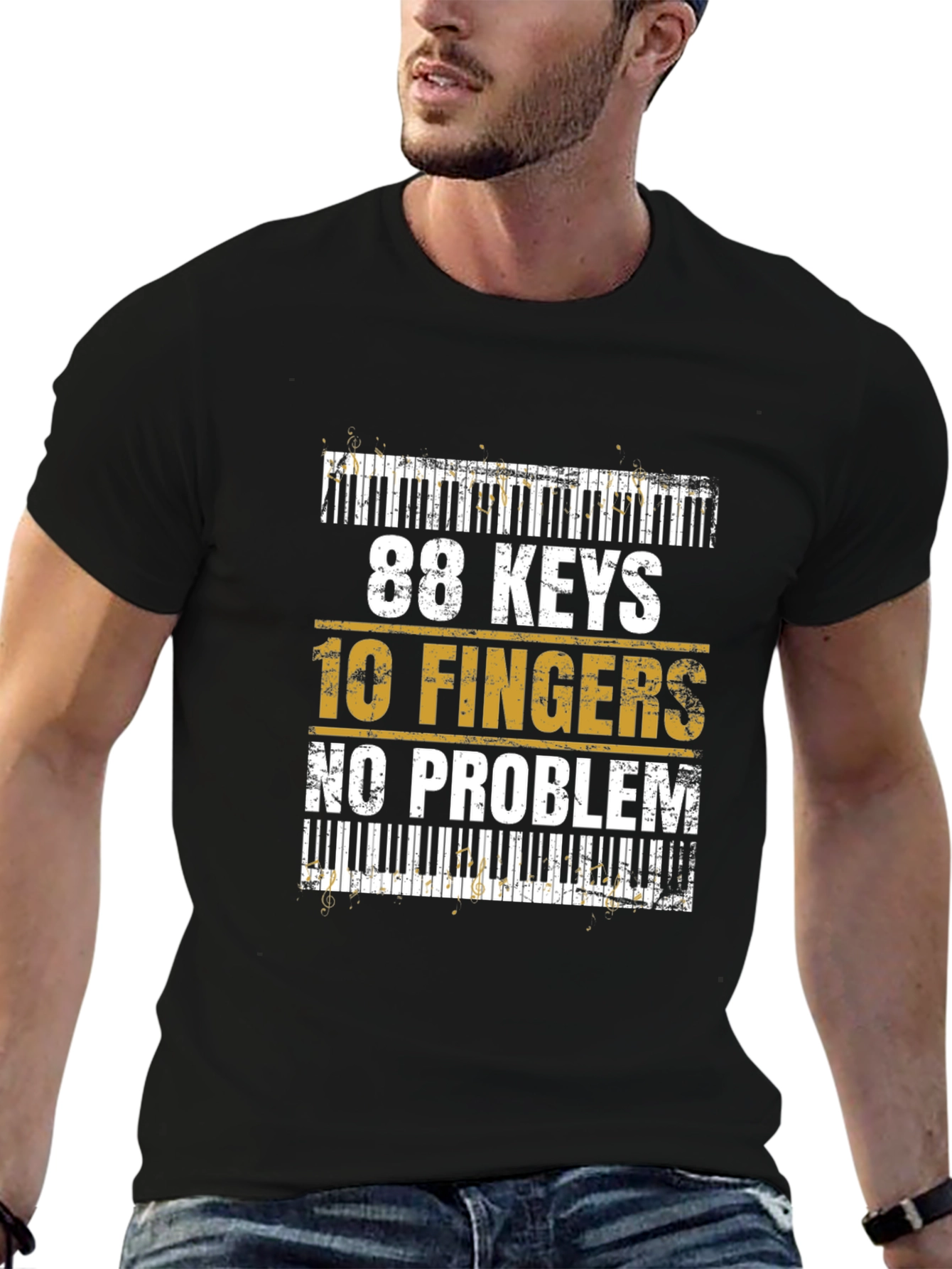 88 Keys 10 Fingers No Problem Graphic Tee