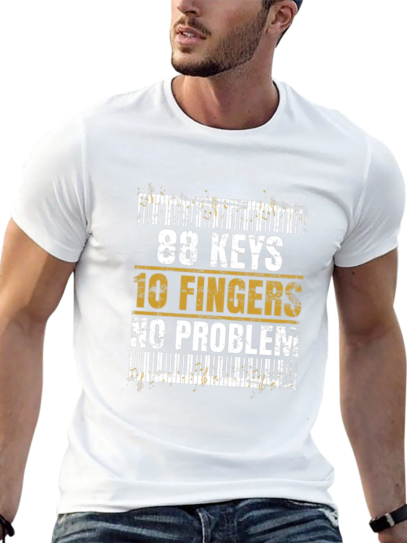 88 Keys 10 Fingers No Problem Graphic Tee