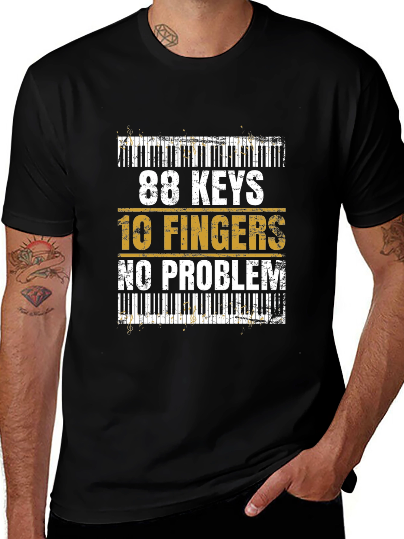 88 Keys 10 Fingers No Problem Graphic Tee
