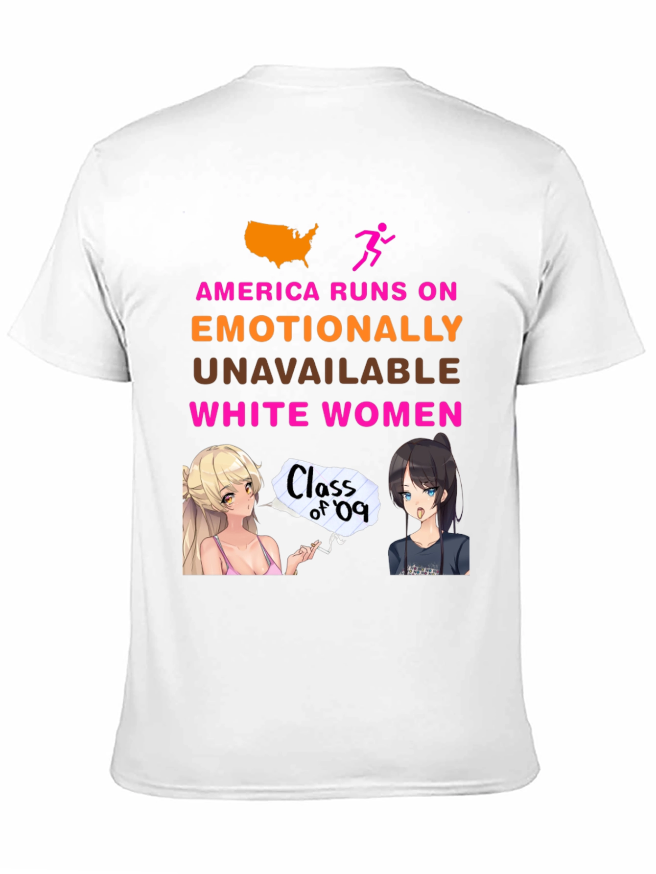 America Runs On T-Shirt: Emotional Anime Women Tee