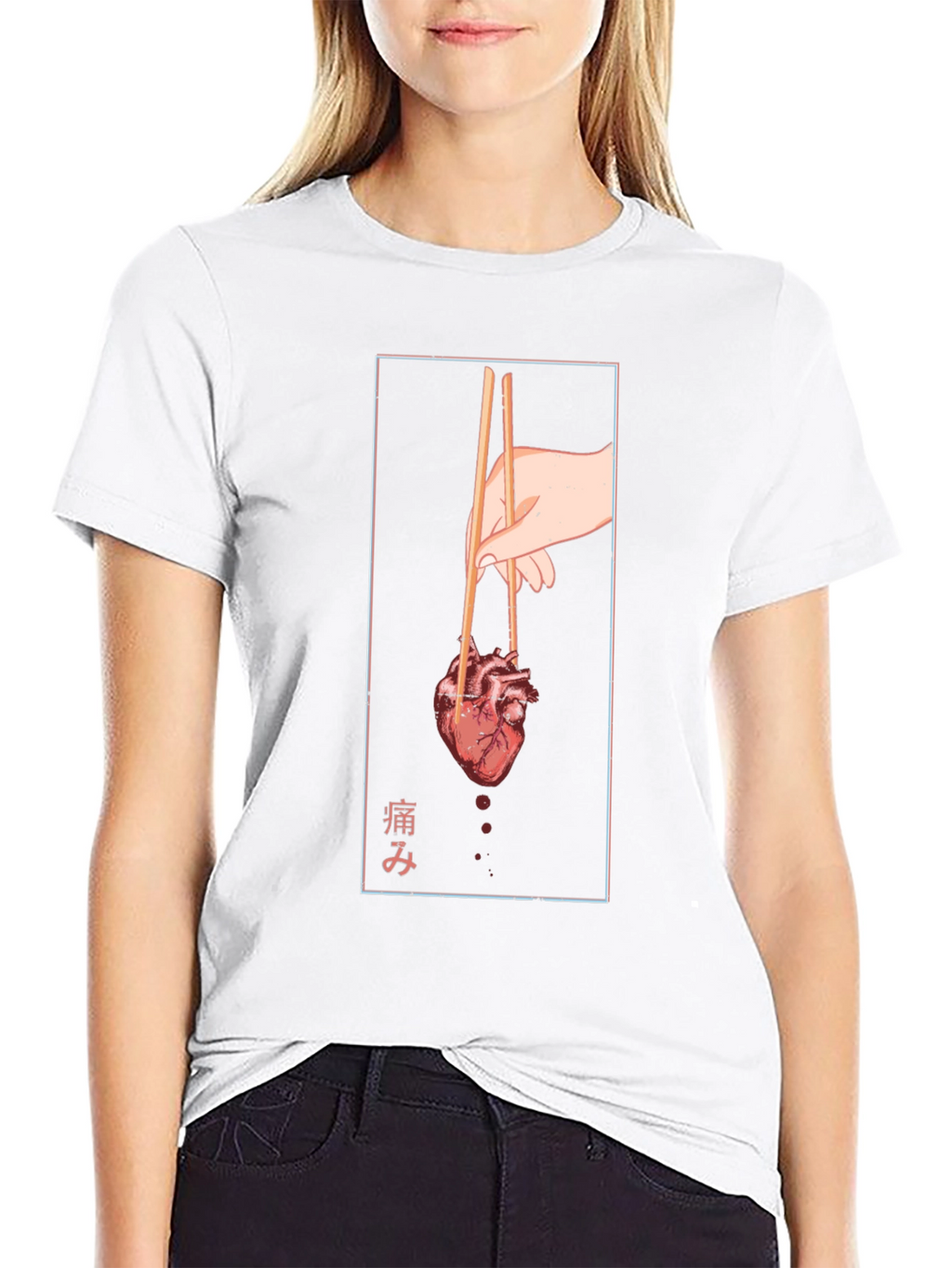 Anatomical Heart Chopsticks Graphic T-Shirt