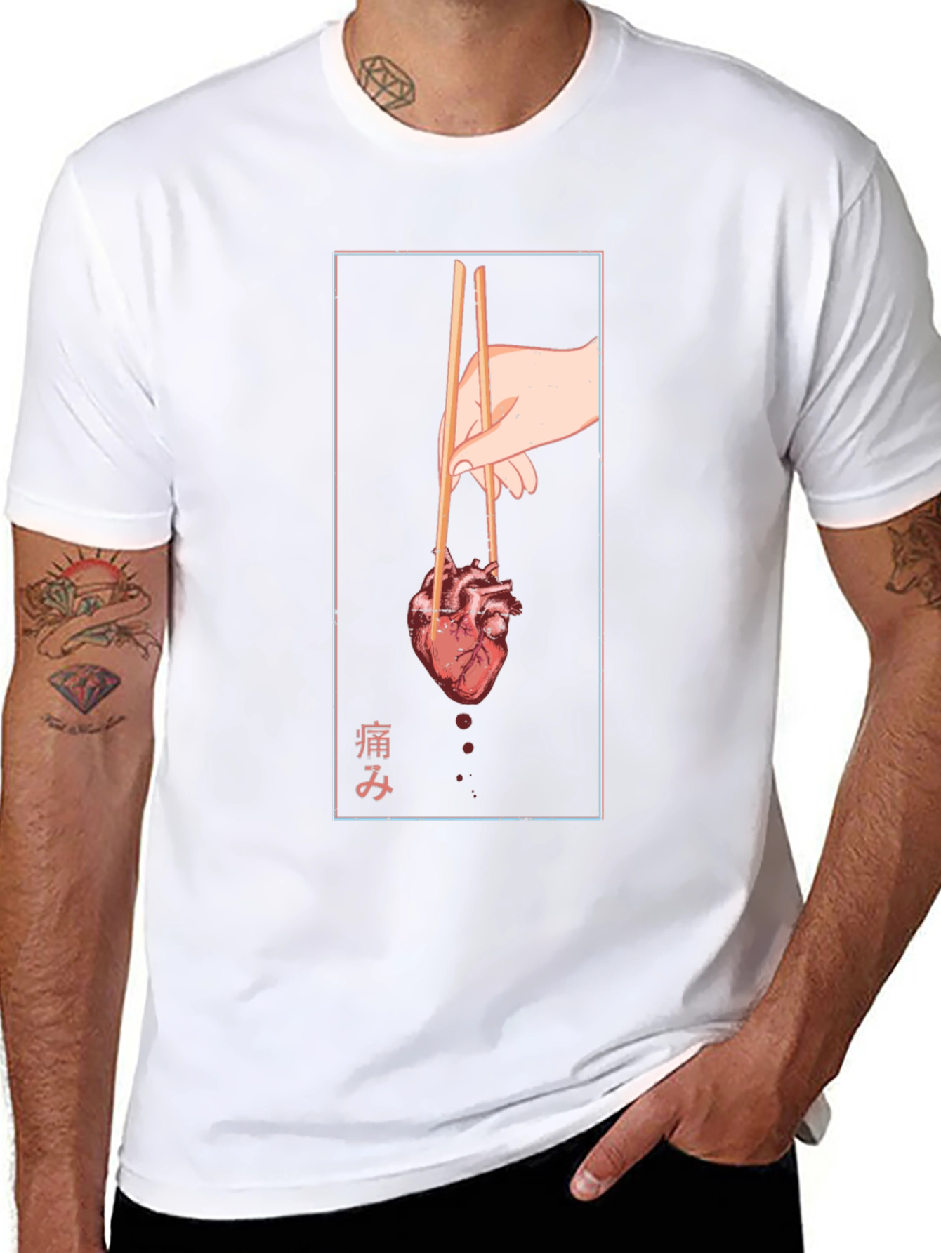Anatomical Heart Chopsticks Graphic T-Shirt