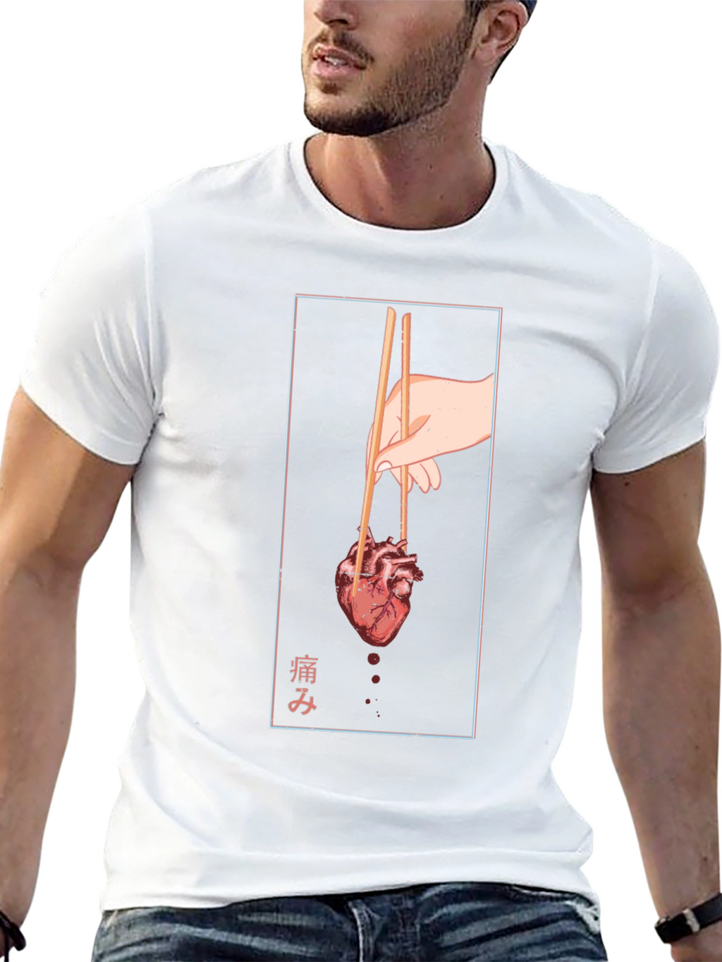 Anatomical Heart Chopsticks Graphic T-Shirt