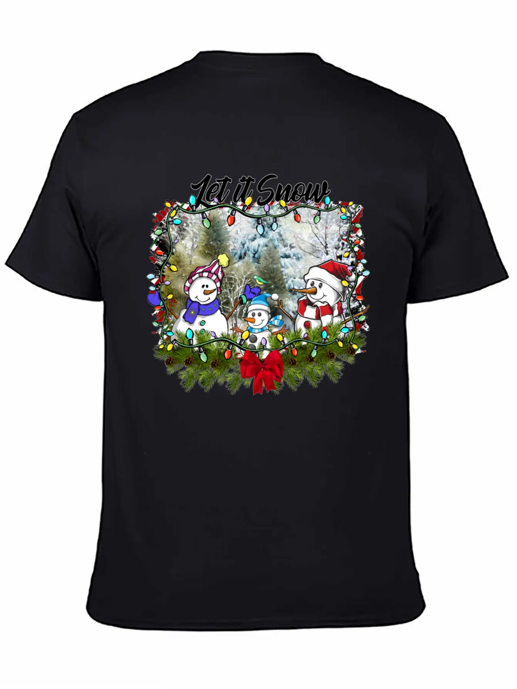 "Let It Snow Let It Snow Let It Snow" Christmas Basic Graphic T-Shirt – Daily Comfort In Soft Cotton