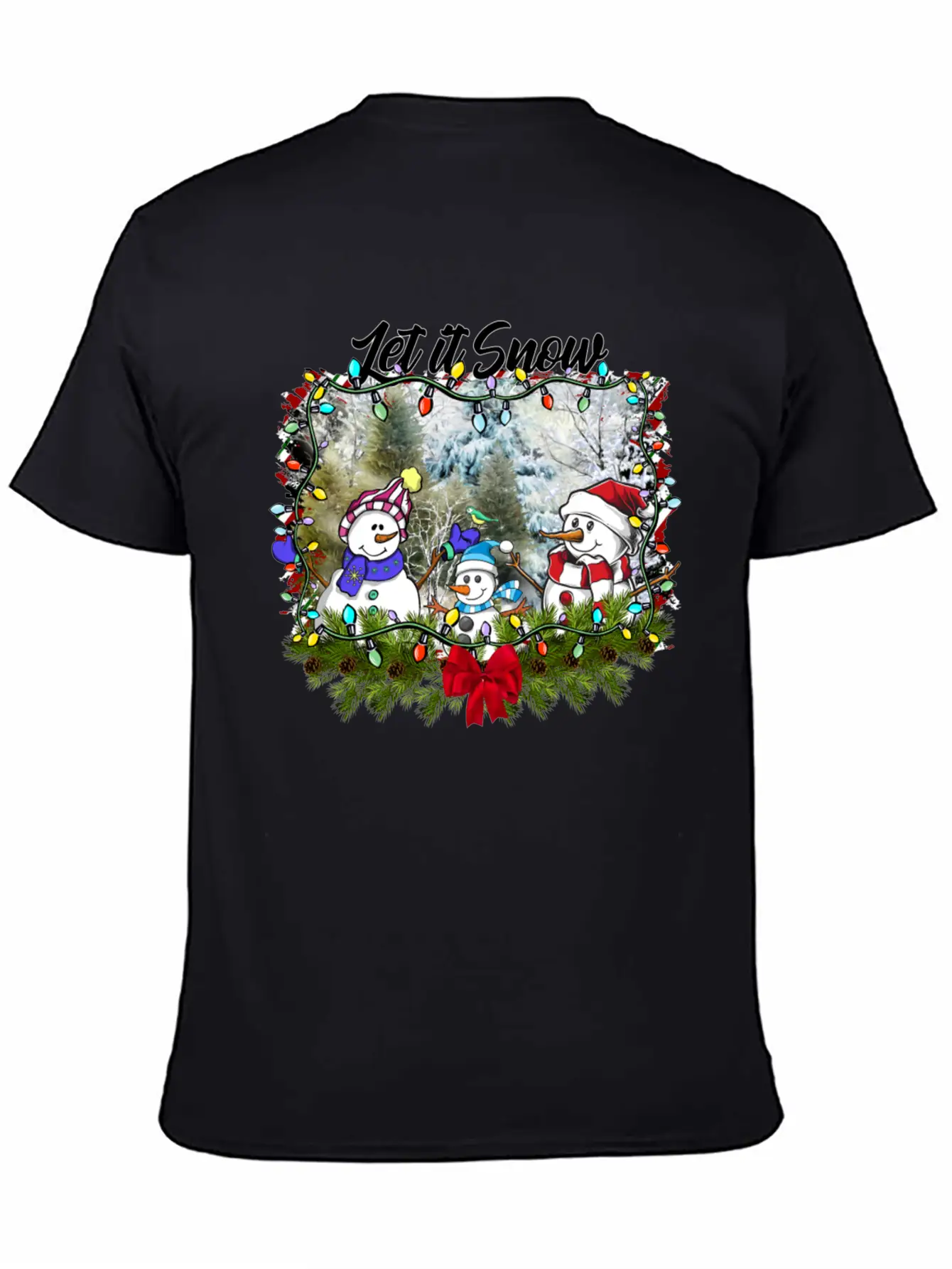 "Let It Snow Let It Snow Let It Snow" Christmas Basic Graphic T-Shirt – Daily Comfort In Soft Cotton