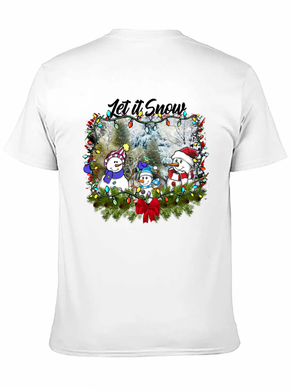"Let It Snow Let It Snow Let It Snow" Christmas Basic Graphic T-Shirt – Daily Comfort In Soft Cotton
