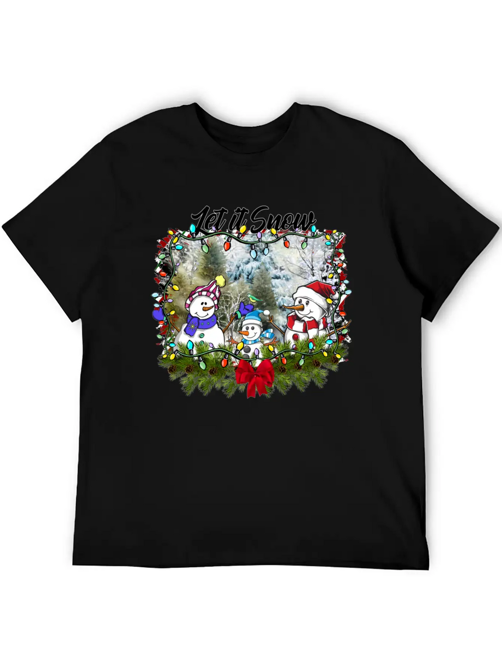 "Let It Snow Let It Snow Let It Snow" Christmas Basic Graphic T-Shirt – Daily Comfort In Soft Cotton