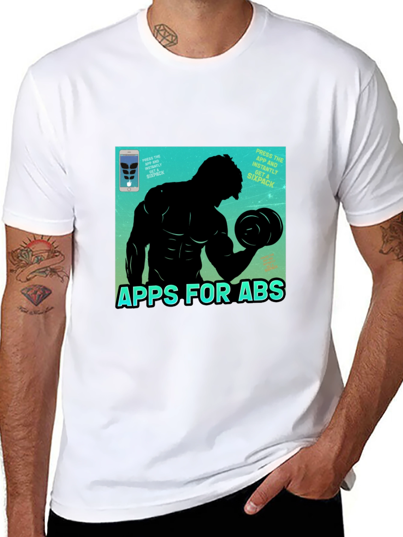 Apps for Abs Graphic T-Shirt - Black