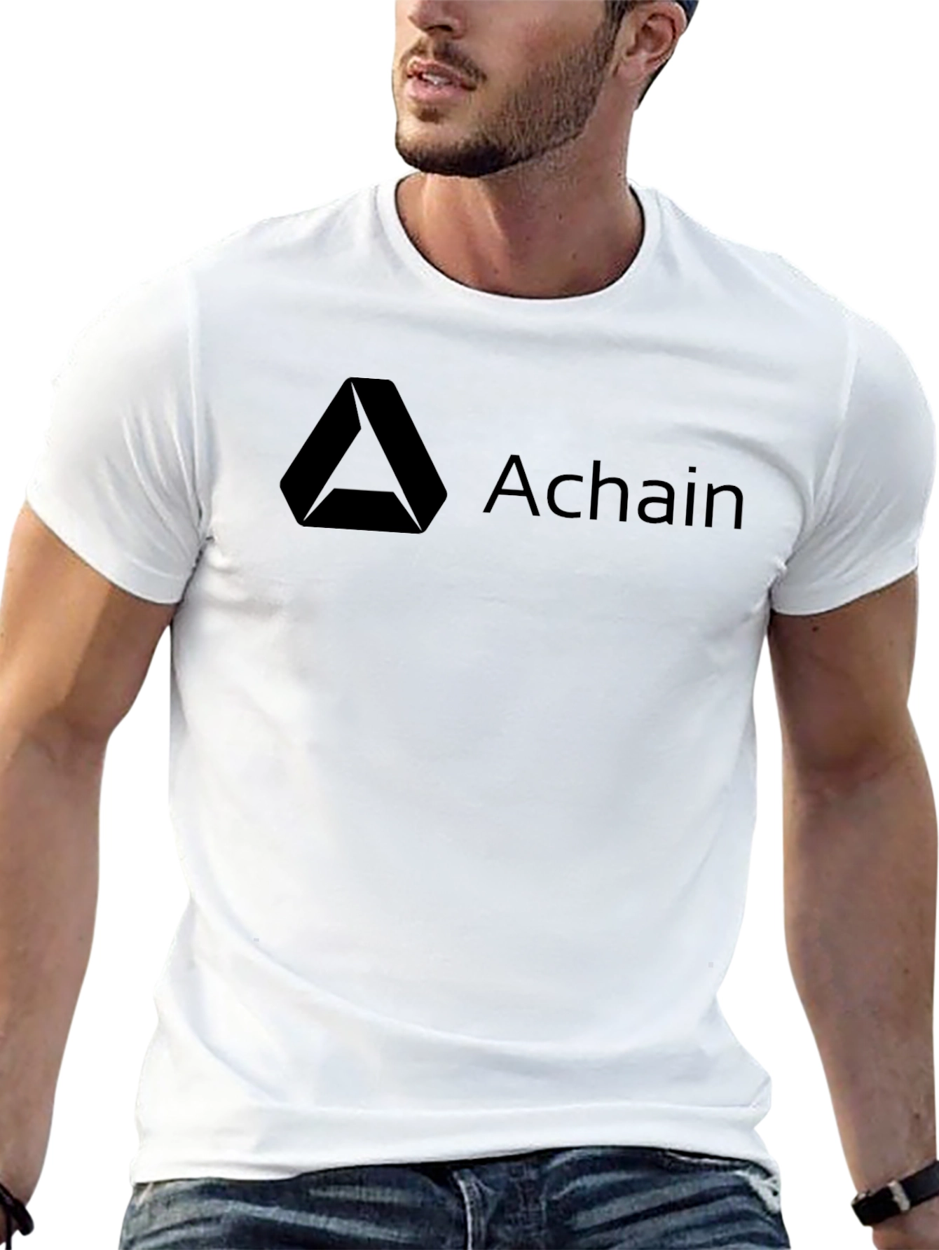 Achain Crypto Black T-Shirt - Cool Casual Tee