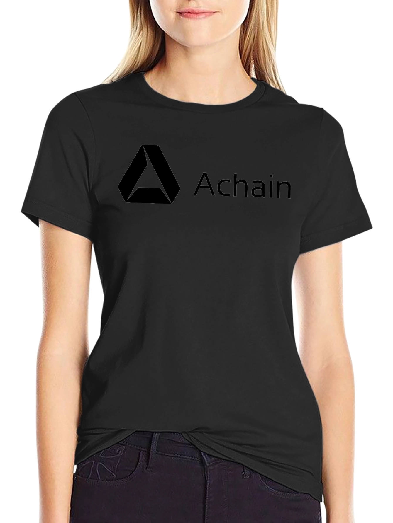 Achain Crypto Black T-Shirt - Cool Casual Tee