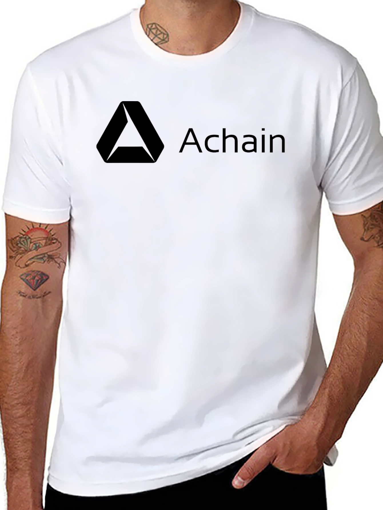 Achain Crypto Black T-Shirt - Cool Casual Tee