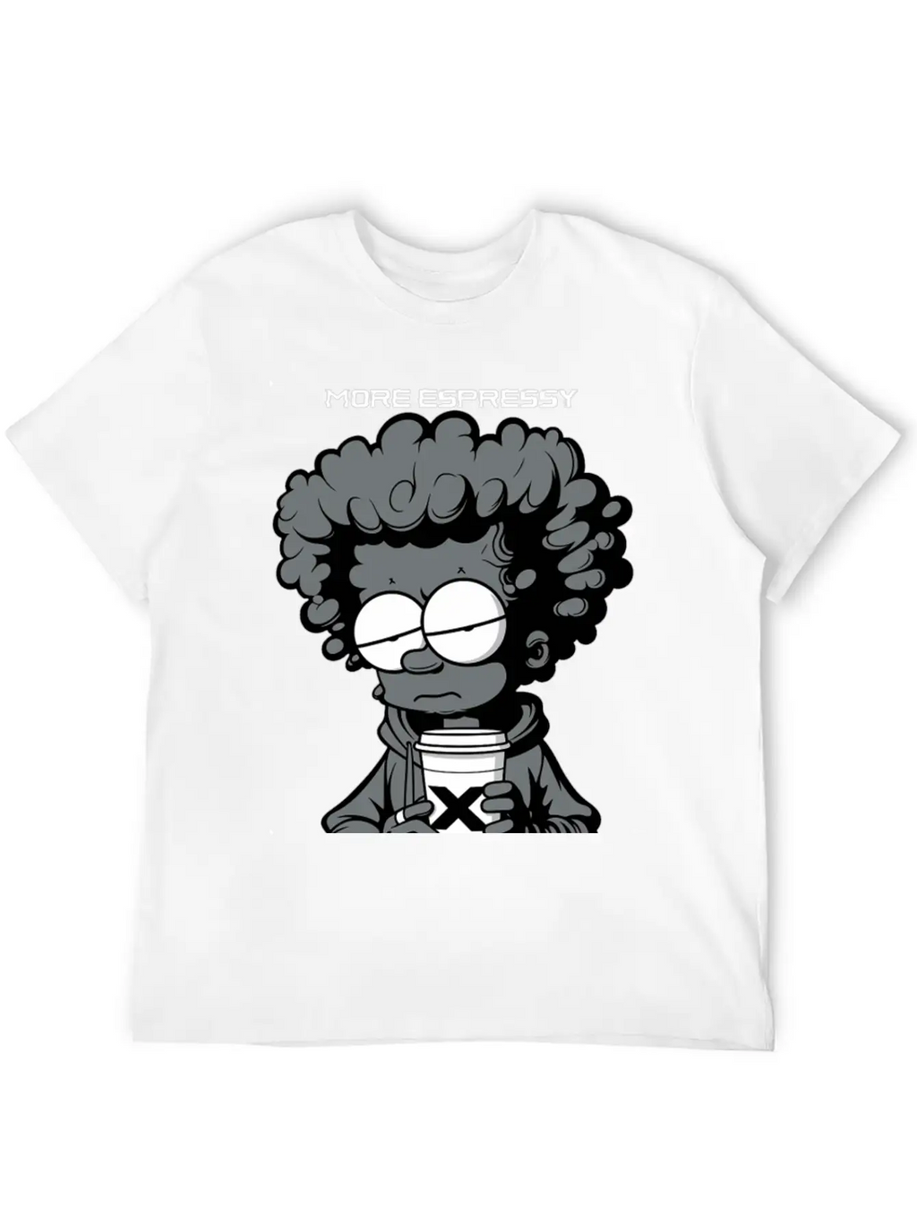 "More Espressy Less Depressy" By ART1SAN Basic Graphic T-Shirt – Daily Comfort In Soft Cotton