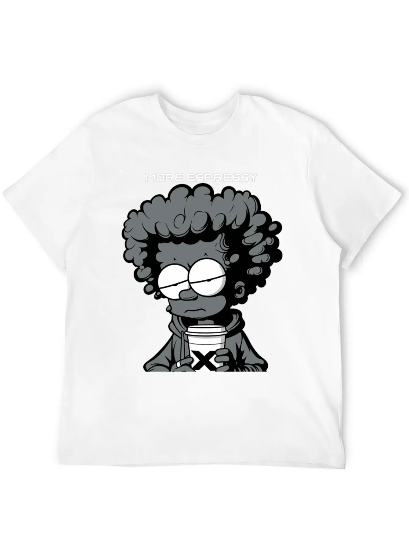 "More Espressy Less Depressy" By ART1SAN Basic Graphic T-Shirt – Daily Comfort In Soft Cotton