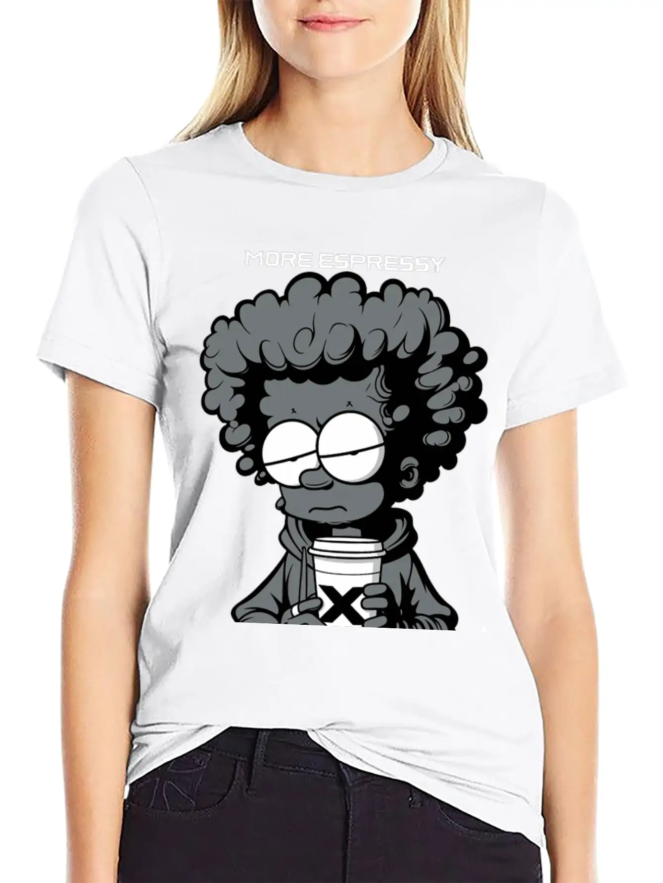 "More Espressy Less Depressy" By ART1SAN Basic Graphic T-Shirt – Daily Comfort In Soft Cotton