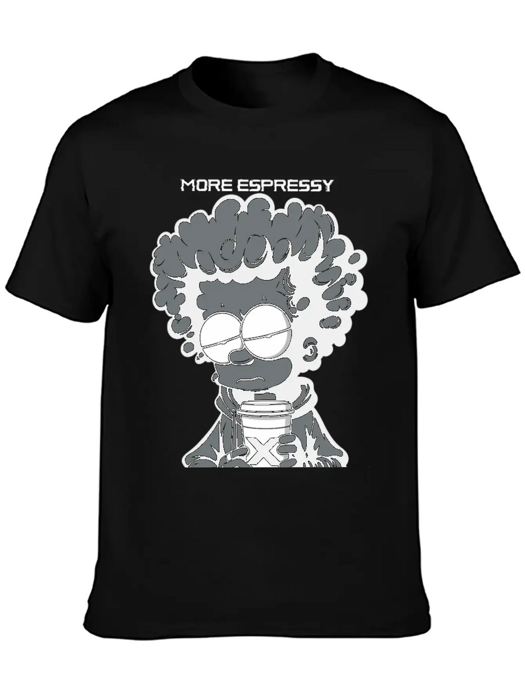 "More Espressy Less Depressy" By ART1SAN Basic Graphic T-Shirt – Daily Comfort In Soft Cotton