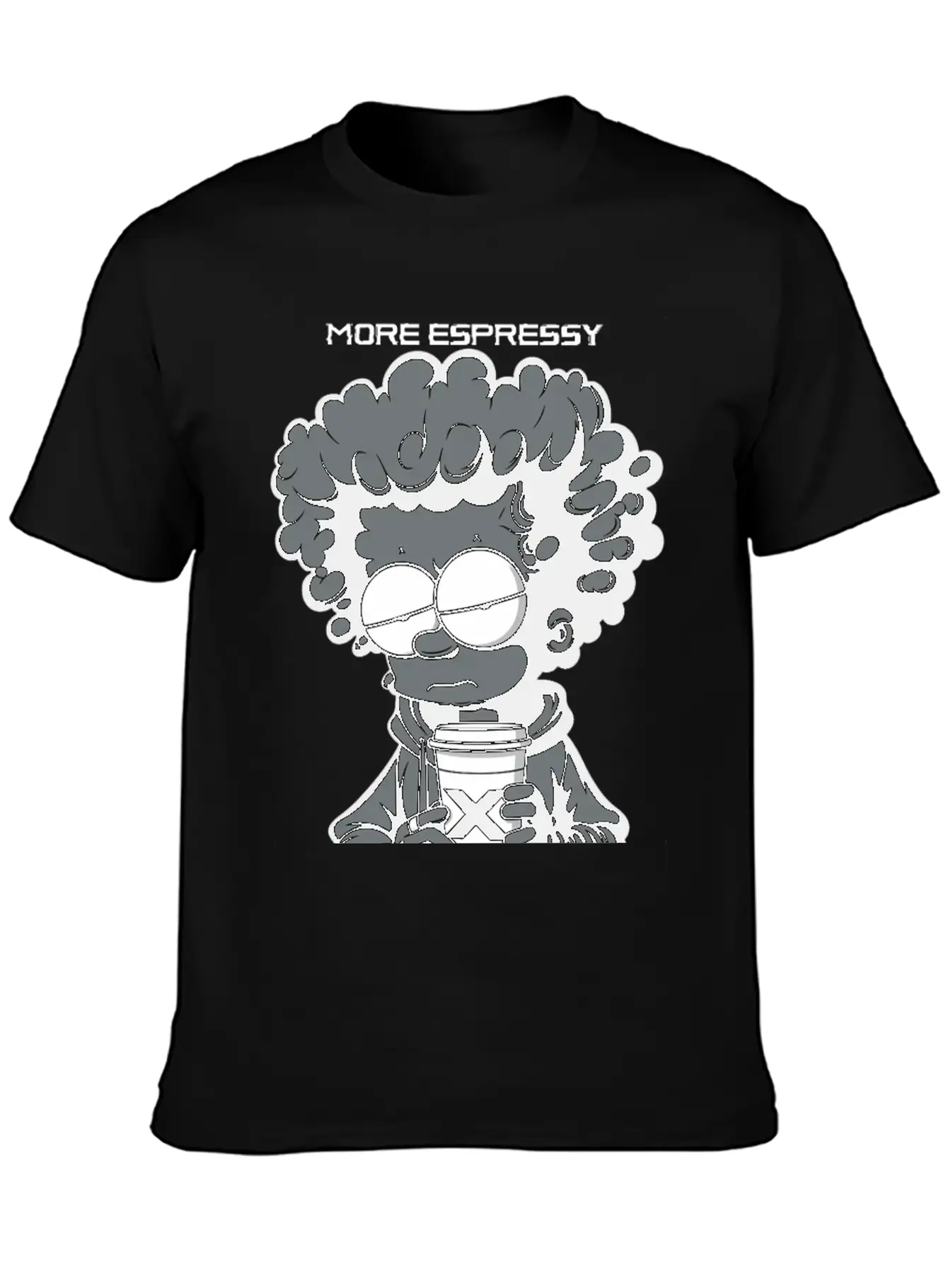"More Espressy Less Depressy" By ART1SAN Basic Graphic T-Shirt – Daily Comfort In Soft Cotton