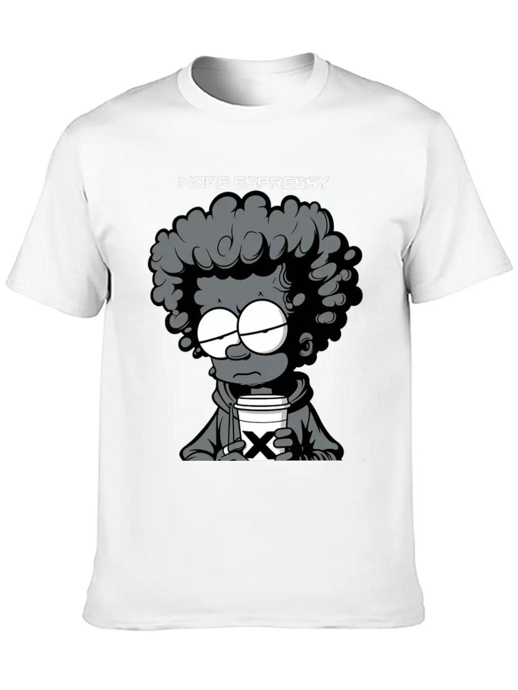 "More Espressy Less Depressy" By ART1SAN Basic Graphic T-Shirt – Daily Comfort In Soft Cotton