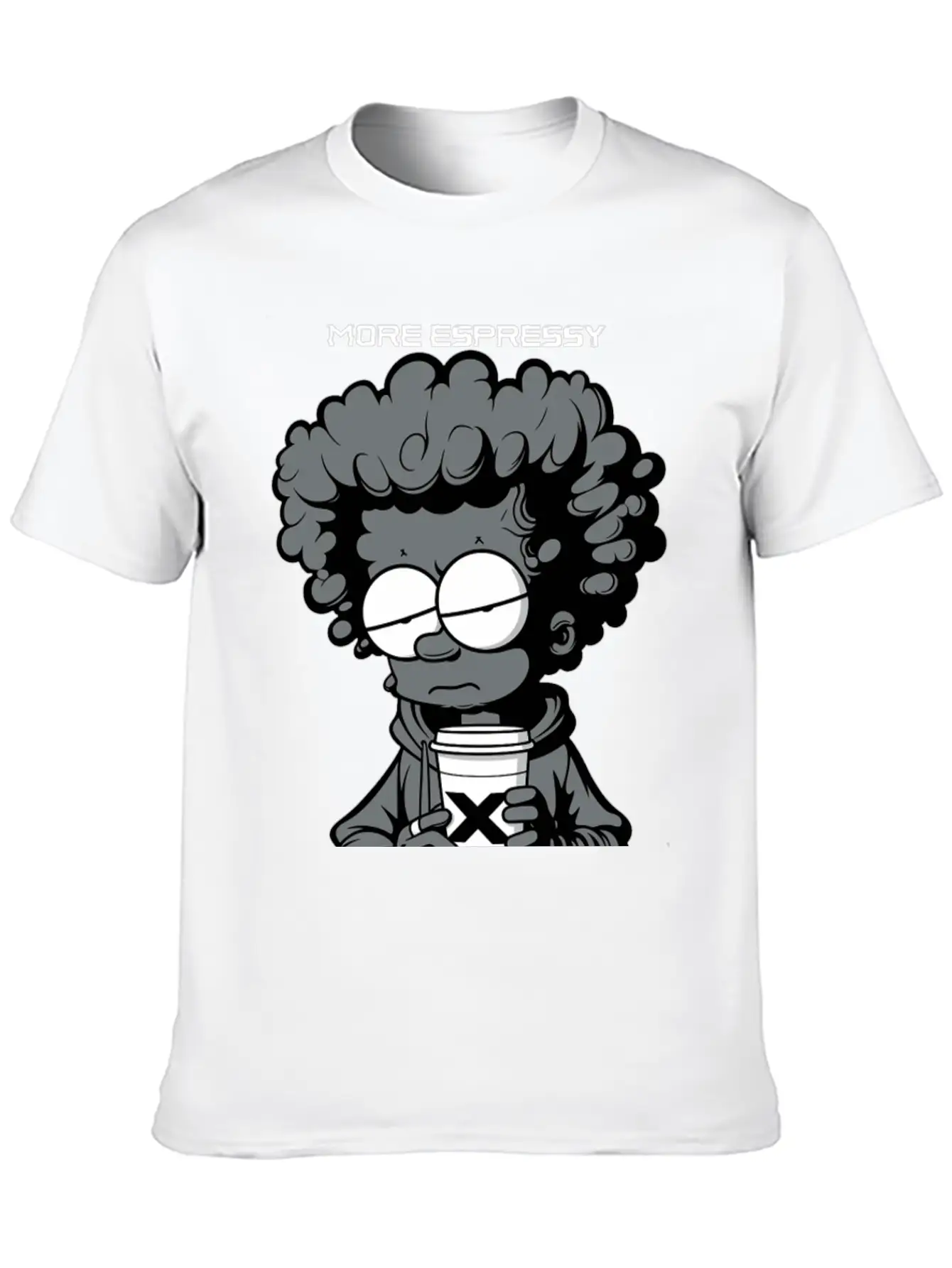 "More Espressy Less Depressy" By ART1SAN Basic Graphic T-Shirt – Daily Comfort In Soft Cotton