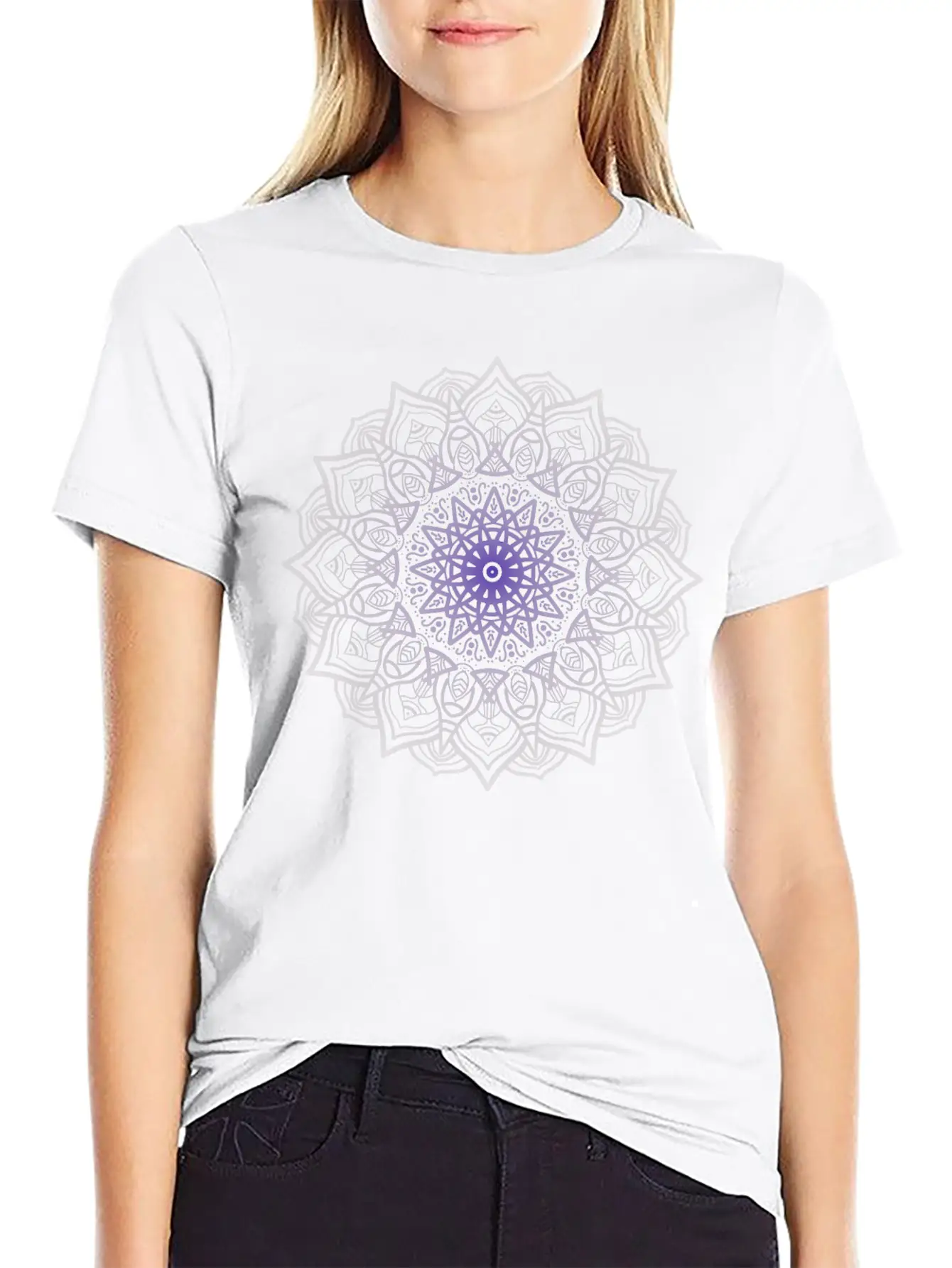 Multi-Color Mandala Digital Art Tee Classic Fit Graphic Tee For Daily Comfort – Unisex Cotton Shirt