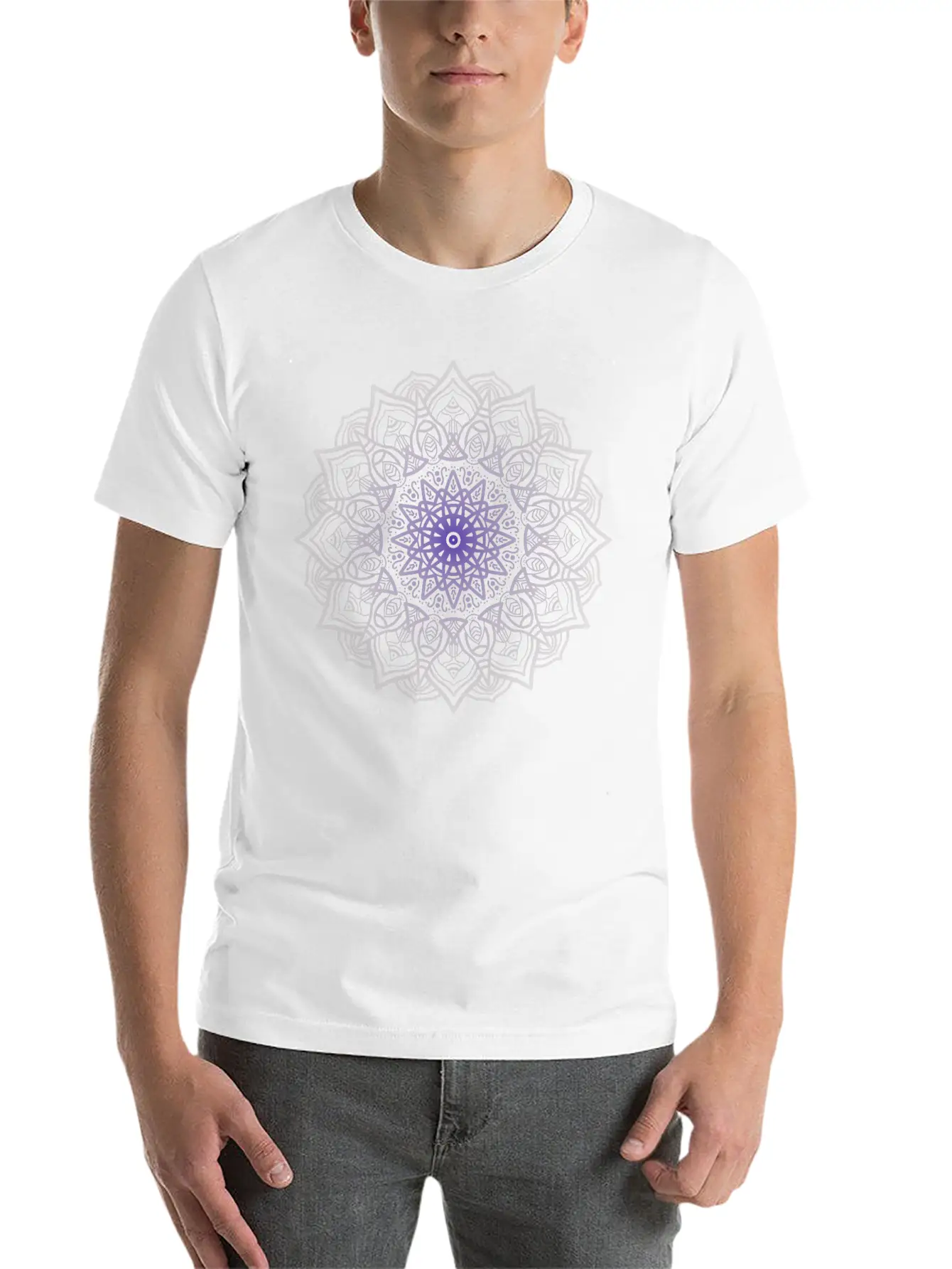 Multi-Color Mandala Digital Art Tee Classic Fit Graphic Tee For Daily Comfort – Unisex Cotton Shirt