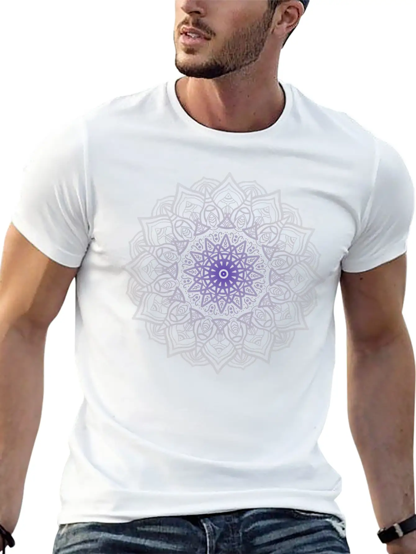 Multi-Color Mandala Digital Art Tee Classic Fit Graphic Tee For Daily Comfort – Unisex Cotton Shirt