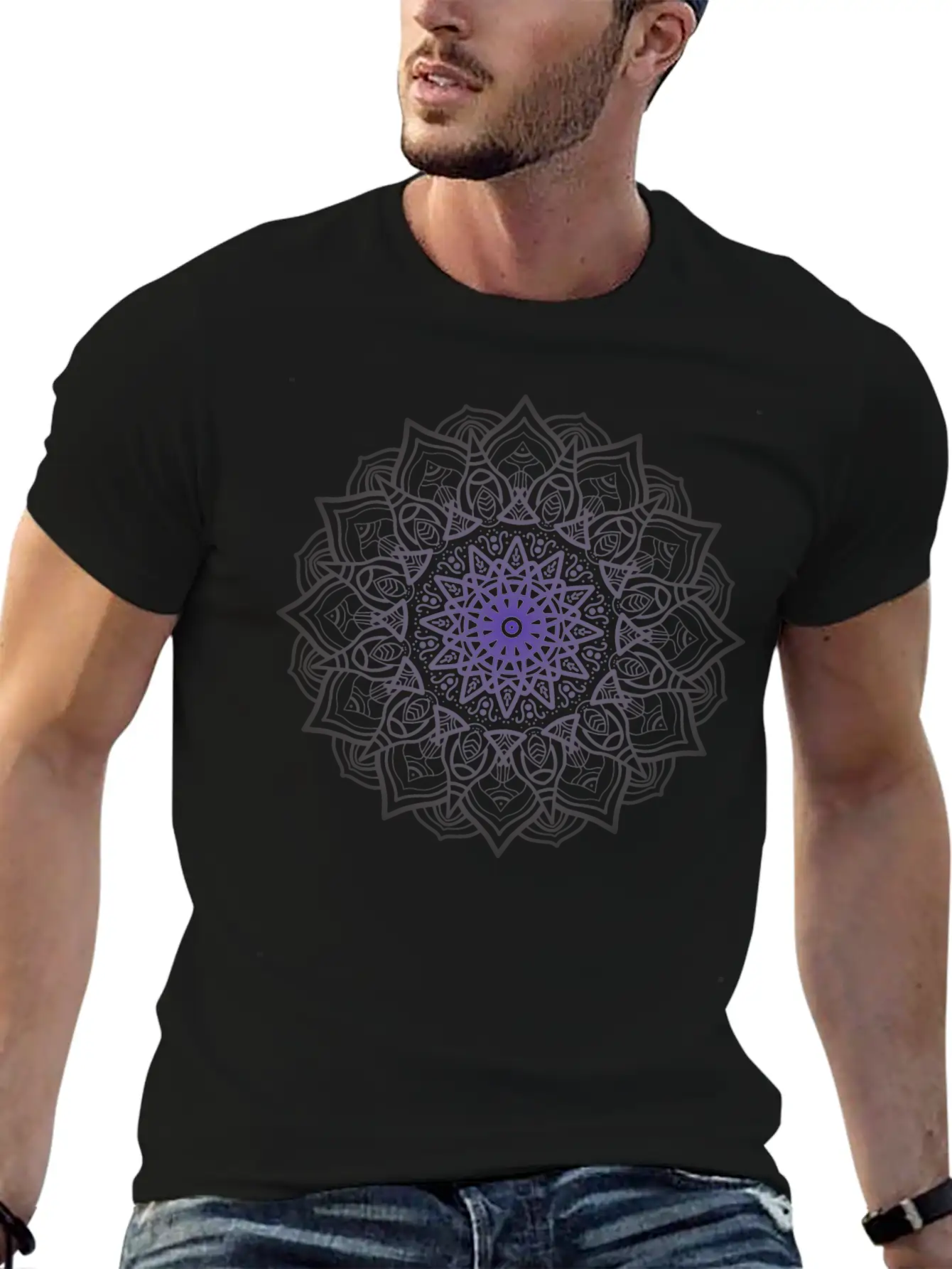 Multi-Color Mandala Digital Art Tee Classic Fit Graphic Tee For Daily Comfort – Unisex Cotton Shirt