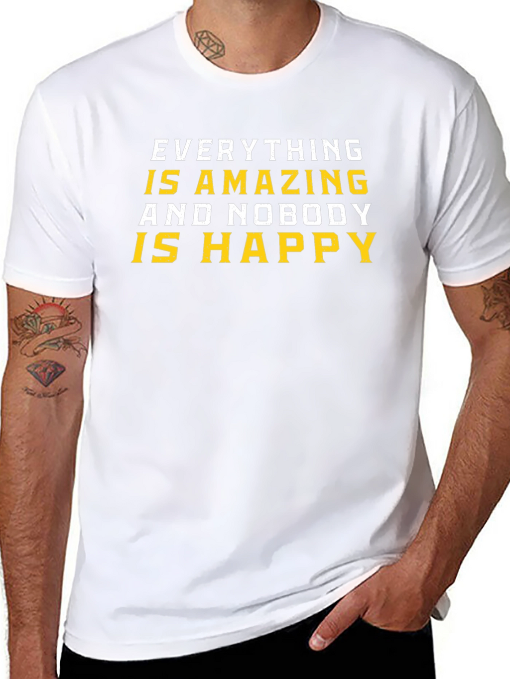 Amazing and Nobody Happy T-Shirt - Black