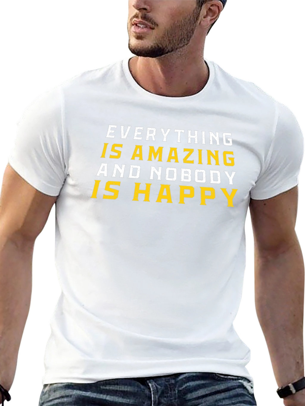 Amazing and Nobody Happy T-Shirt - Black