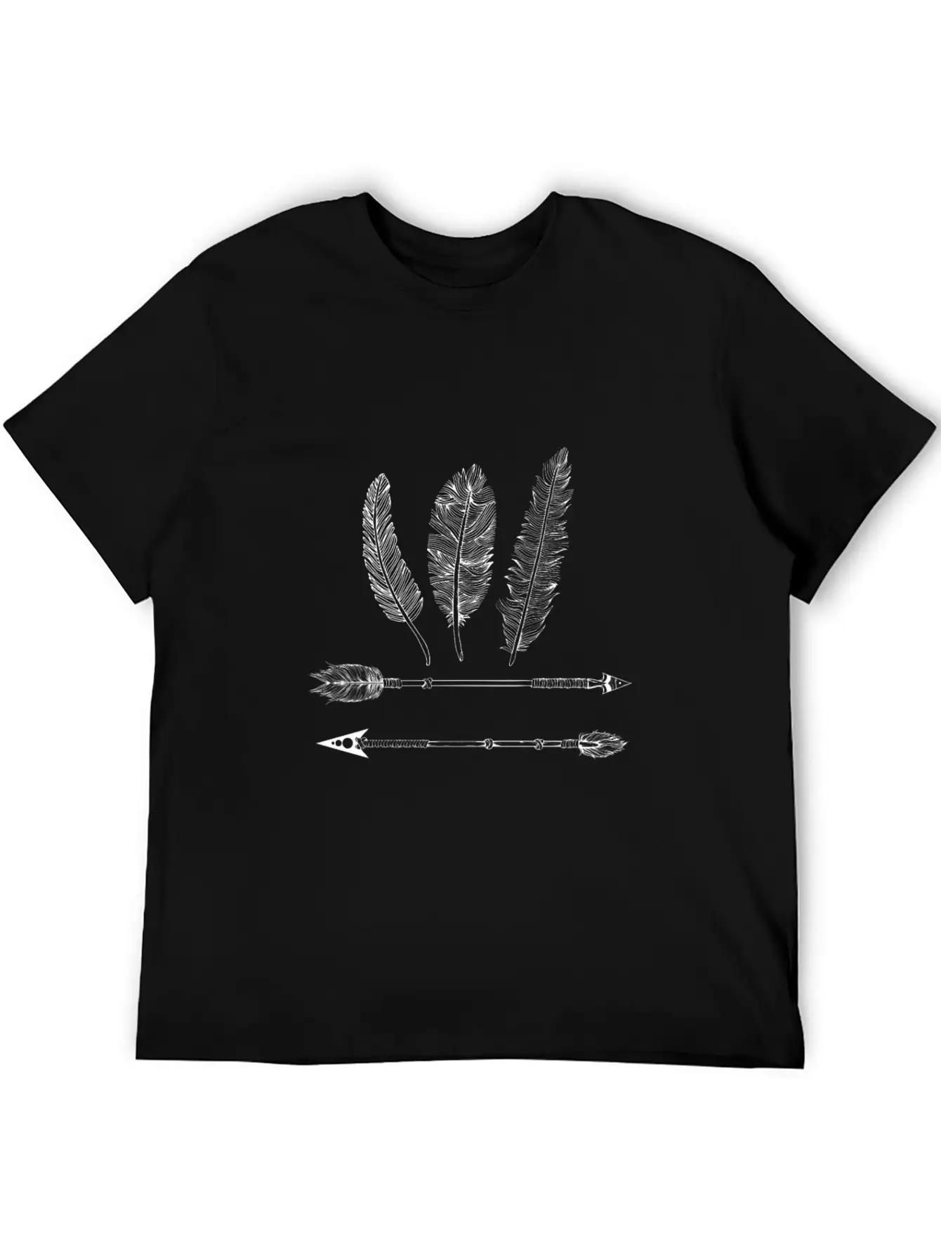 Native American Feather And Arrow Classic Fit Graphic Tee For Daily Comfort – Unisex Cotton Shirt
