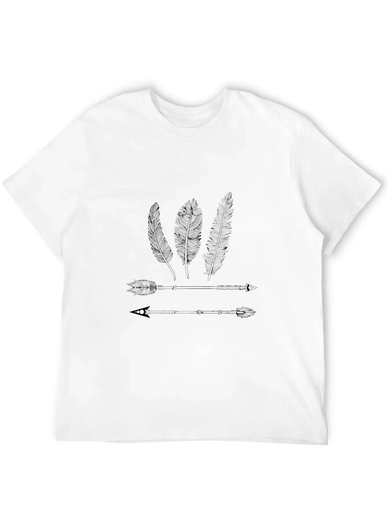 Native American Feather And Arrow Classic Fit Graphic Tee For Daily Comfort – Unisex Cotton Shirt