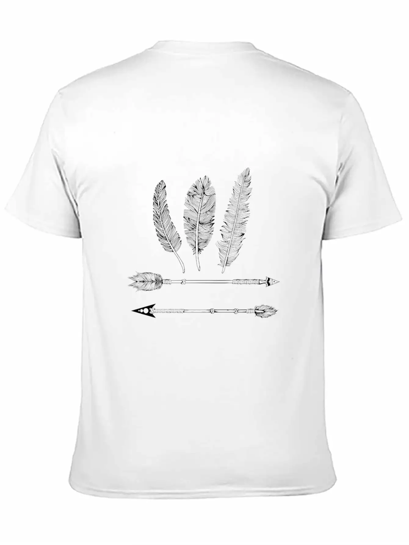Native American Feather And Arrow Classic Fit Graphic Tee For Daily Comfort – Unisex Cotton Shirt