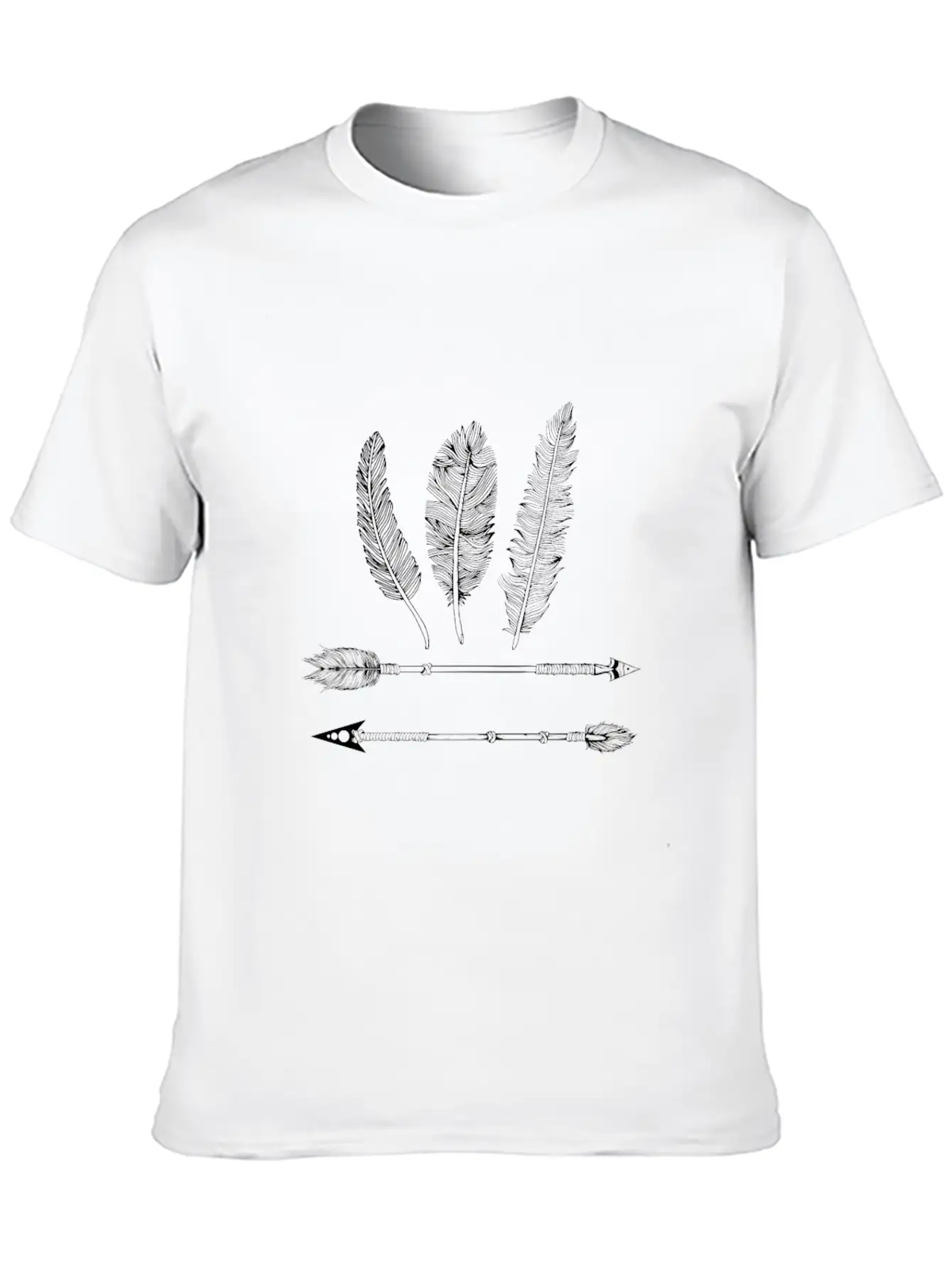 Native American Feather And Arrow Classic Fit Graphic Tee For Daily Comfort – Unisex Cotton Shirt