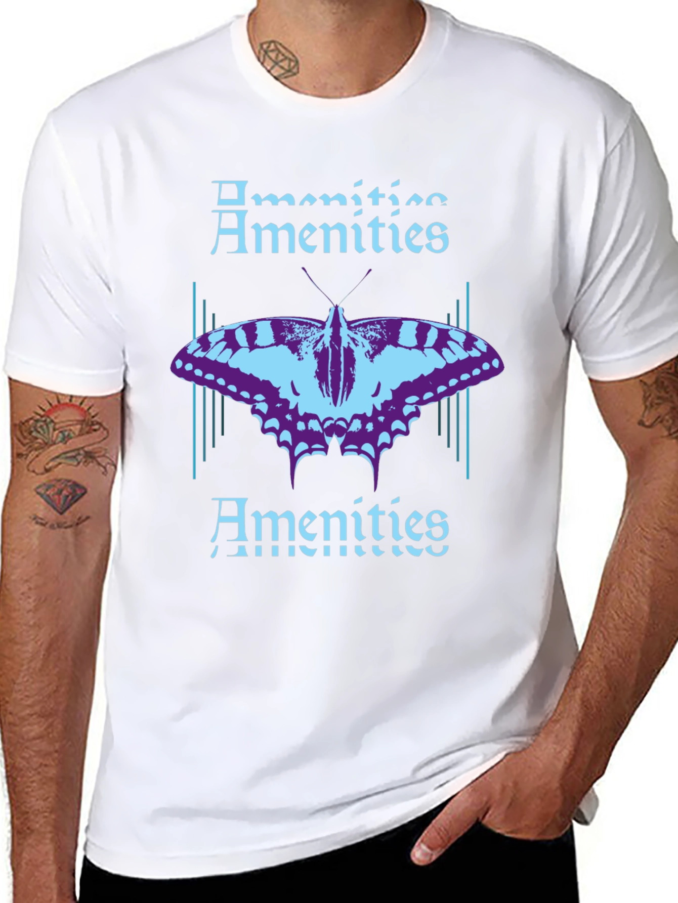 Amenities Butterfly Graphic T-Shirt - Black