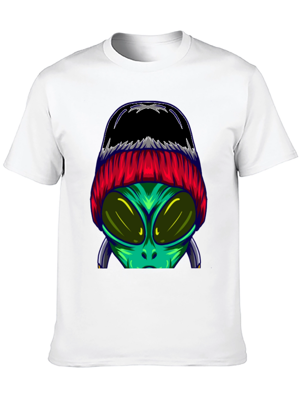 Alien Beanie T-Shirt - Cool Graphic Tee